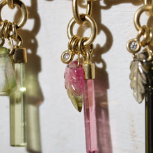 Load image into Gallery viewer, TOURMALINE & DIAMOND CLUSTER PENDANT