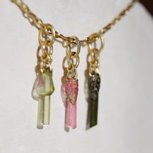 Load image into Gallery viewer, TOURMALINE & DIAMOND CLUSTER PENDANT