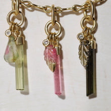 Load image into Gallery viewer, TOURMALINE & DIAMOND CLUSTER PENDANT