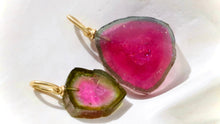 Load image into Gallery viewer, WATERMELON TOURMALINE SLICE PENDANT