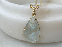 Load image into Gallery viewer, AQUAMARINE & DIAMOND PENDANT