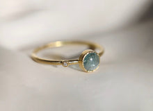 Load image into Gallery viewer, BLUE TOURMALINE & DIAMOND RING
