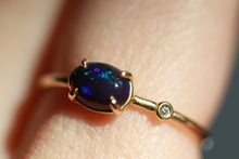 Load image into Gallery viewer, BLACK OPAL & DIAMOND RING
