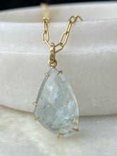 Load image into Gallery viewer, AQUAMARINE & DIAMOND PENDANT
