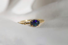 Load image into Gallery viewer, BLACK OPAL & DIAMOND RING