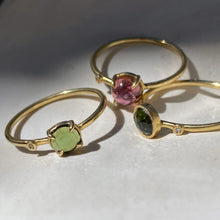 Load image into Gallery viewer, GREEN TOURMALINE & DIAMOND RING