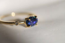 Load image into Gallery viewer, BLACK OPAL & DIAMOND RING