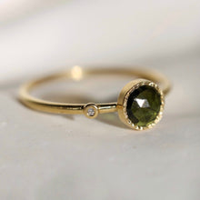 Load image into Gallery viewer, GREEN TOURMALINE & DIAMOND RING