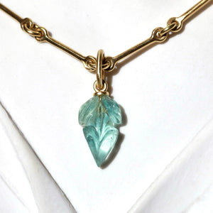 AQUAMARINE LEAF PENDANT