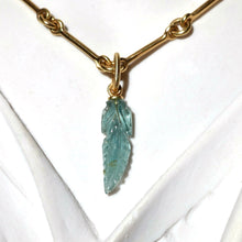 Load image into Gallery viewer, AQUAMARINE LEAF PENDANT
