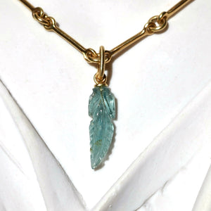 AQUAMARINE LEAF PENDANT