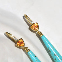 Load image into Gallery viewer, MANDARIN GARNET &amp; TURQUOISE DROPS
