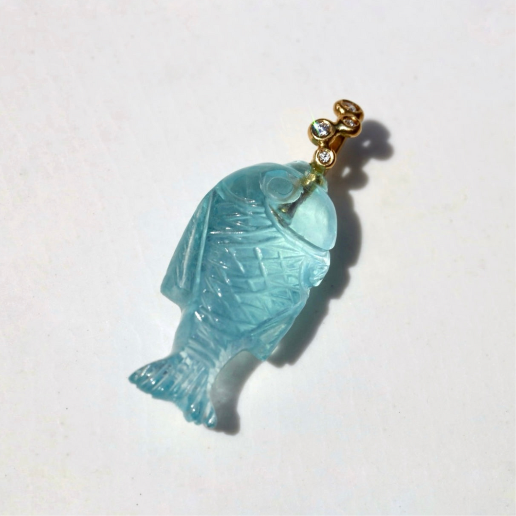 AQUAMARINE FISH PENDANT