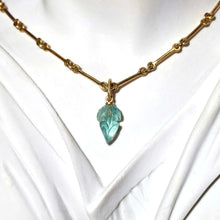 Load image into Gallery viewer, AQUAMARINE LEAF PENDANT
