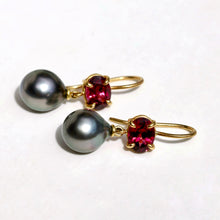 Load image into Gallery viewer, GARNET &amp; TAHITIAN PEARL DROPS
