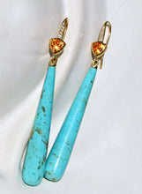 Load image into Gallery viewer, MANDARIN GARNET &amp; TURQUOISE DROPS
