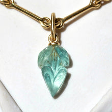 Load image into Gallery viewer, AQUAMARINE LEAF PENDANT
