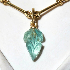 AQUAMARINE LEAF PENDANT