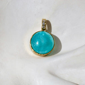 AMAZONITE & DIAMOND PENDANT