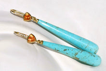 Load image into Gallery viewer, MANDARIN GARNET &amp; TURQUOISE DROPS
