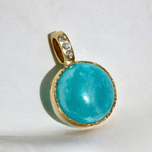 Load image into Gallery viewer, AMAZONITE &amp; DIAMOND PENDANT
