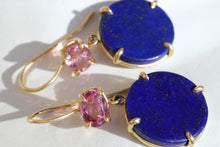 Load image into Gallery viewer, LAPIS &amp; PINK TOURMALINE EARRINGS
