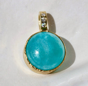 AMAZONITE & DIAMOND PENDANT