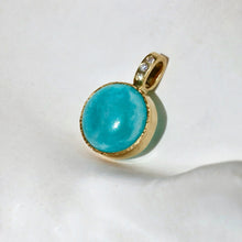 Load image into Gallery viewer, AMAZONITE &amp; DIAMOND PENDANT
