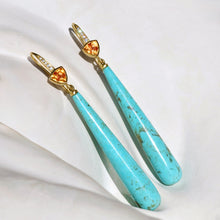 Load image into Gallery viewer, MANDARIN GARNET &amp; TURQUOISE DROPS
