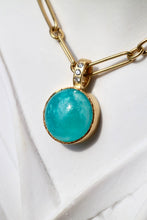 Load image into Gallery viewer, AMAZONITE &amp; DIAMOND PENDANT
