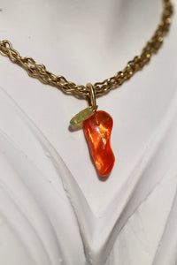 FIRE OPAL CARROT PENDANT