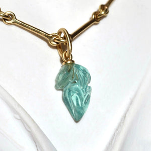 AQUAMARINE LEAF PENDANT