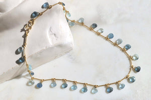 AQUAMARINE BRIOLLETTE NECKLACE