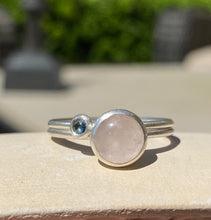 Load image into Gallery viewer, ROSE QUARTZ &amp; SAPPHIRE STACK RINGS
