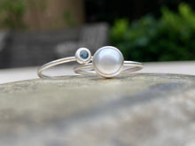 Load image into Gallery viewer, PEARL &amp; SAPPHIRE STACK RINGS
