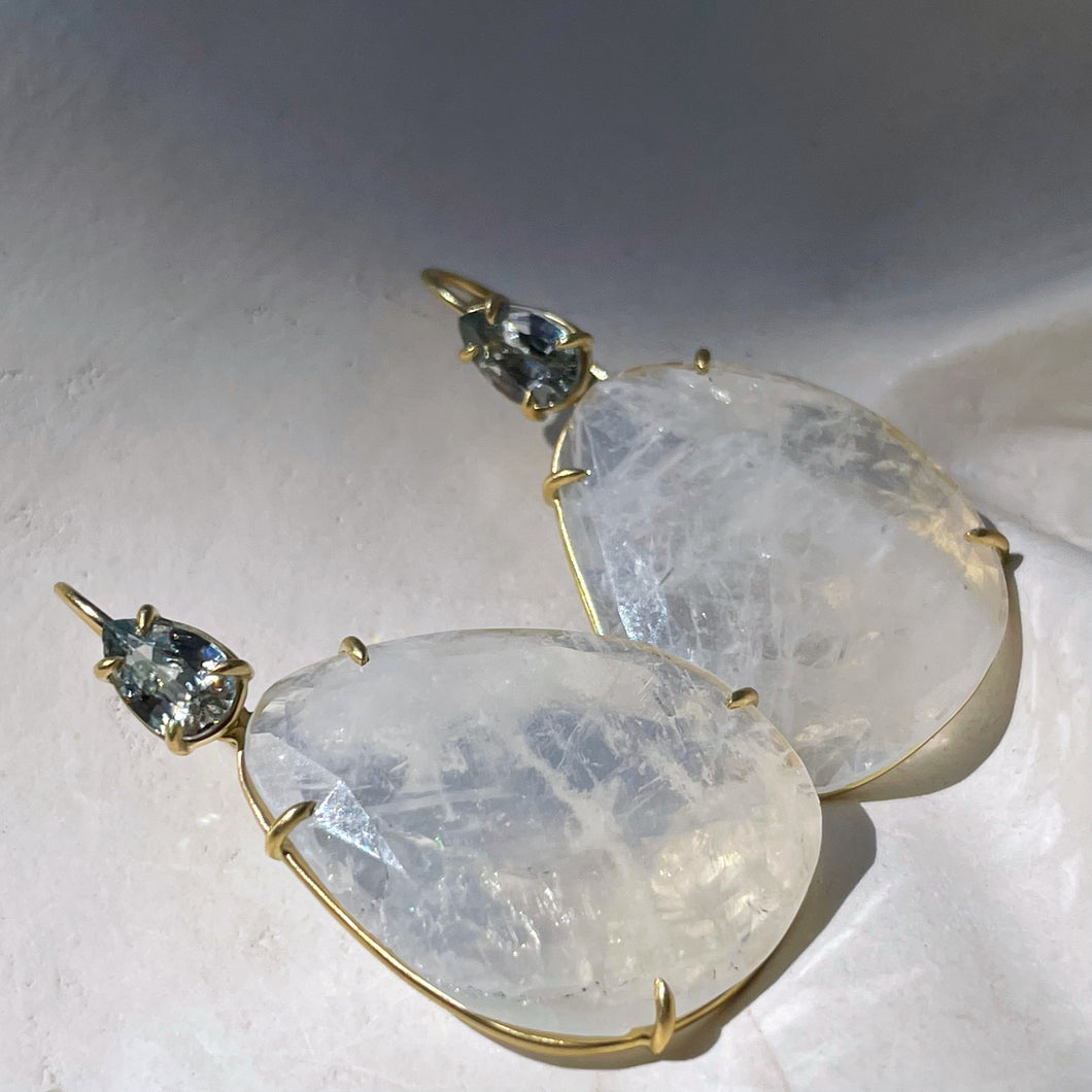 MOONSTONE & ZIRCON EARRINGS