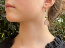 Load image into Gallery viewer, PALE PINK &amp; GREEN TOURMALINE DROP EARRINGS
