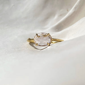 ROSE QUARTZ & DIAMOND RING
