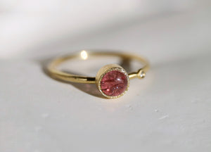 PINK TOURMALINE & DIAMOND RING