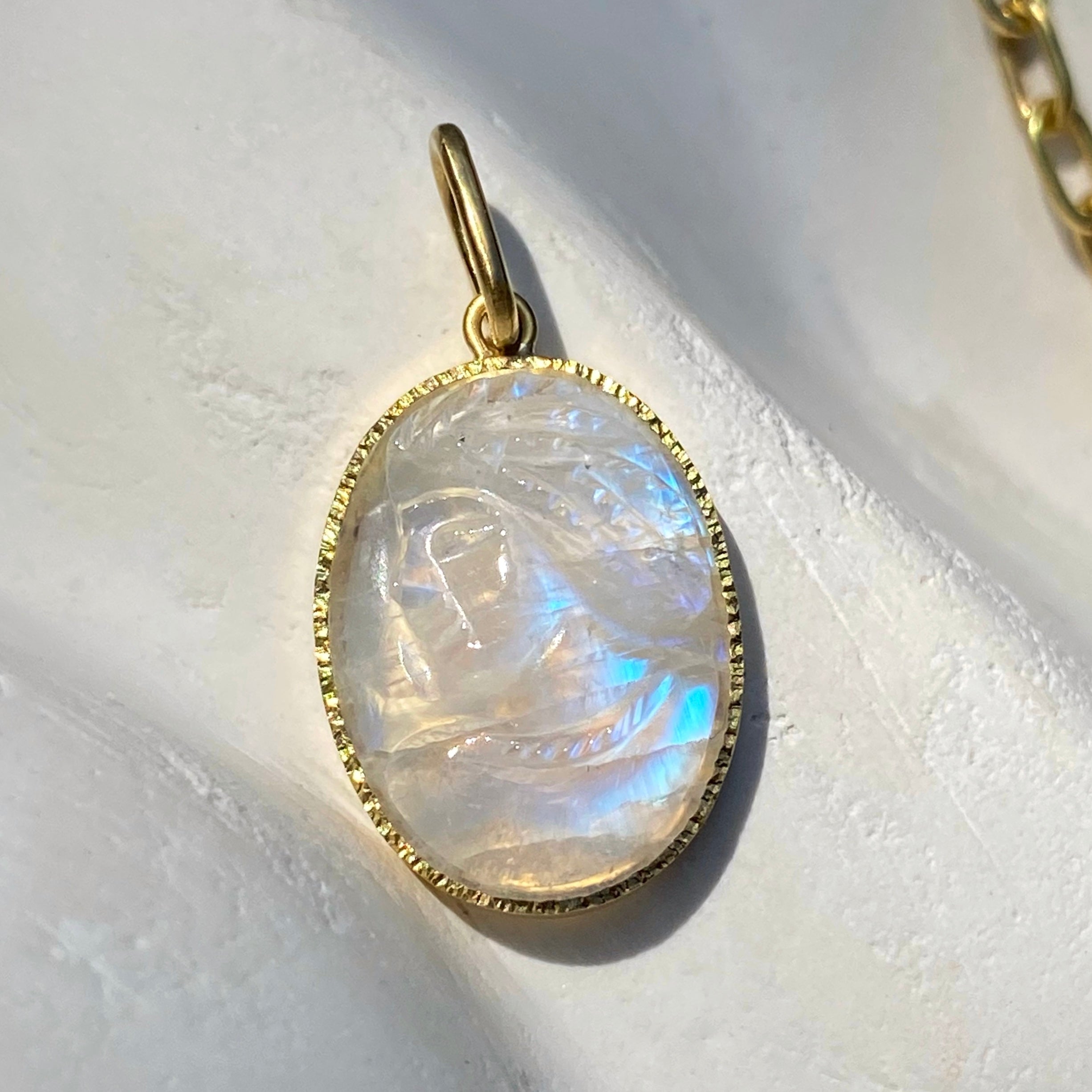 CARVED MOONSTONE PENDANT
