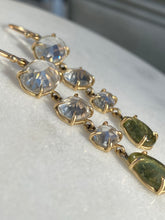 Load image into Gallery viewer, WHITE TOPAZ &amp; PERIDOT DROP EARRINGS

