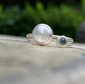 PEARL & SAPPHIRE STACK RINGS
