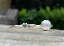 Load image into Gallery viewer, PEARL &amp; SAPPHIRE STACK RINGS
