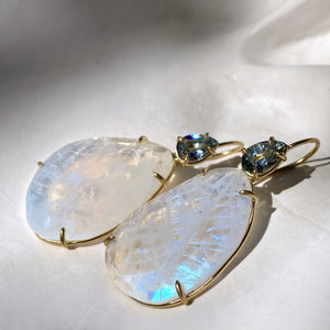 MOONSTONE & ZIRCON EARRINGS