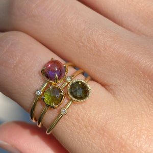 GREEN TOURMALINE & DIAMOND RING