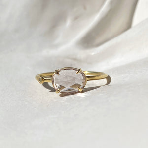 ROSE QUARTZ & DIAMOND RING
