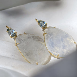 MOONSTONE & ZIRCON EARRINGS