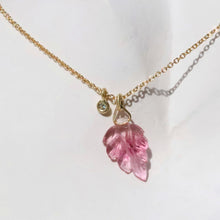 Load image into Gallery viewer, TOURMALINE LEAF &amp; DIAMOND NECKLACE
