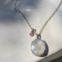 Load image into Gallery viewer, MOONSTONE &amp; RUBY NECKLACE
