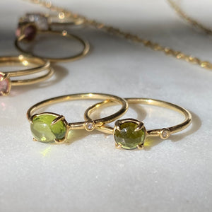 GREEN TOURMALINE & DIAMOND RING